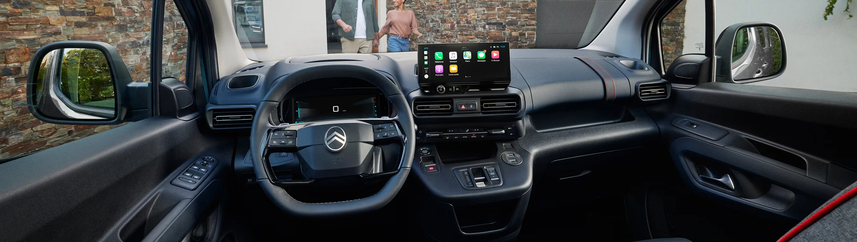 pan shot of the dashboard of car