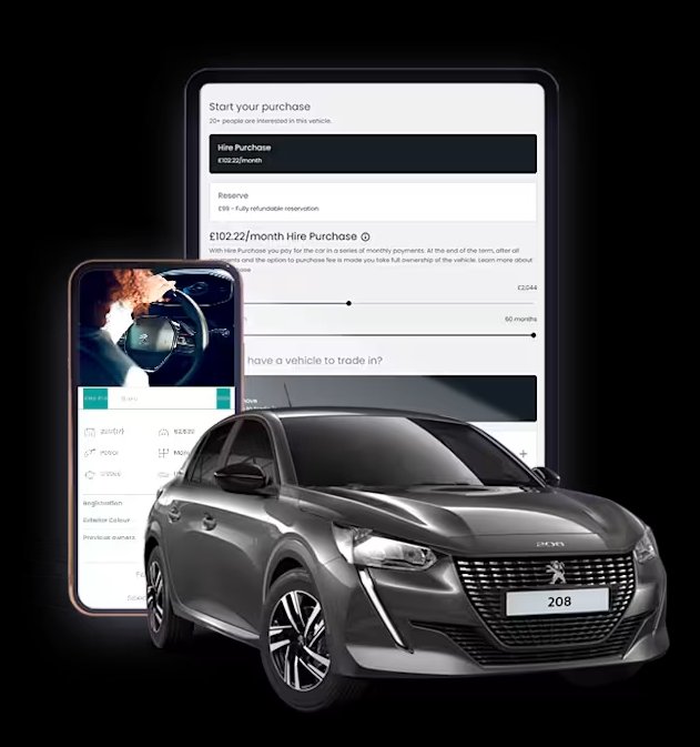 ipad, iphone car on a clear background