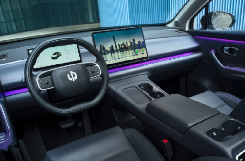 ambiement lighting inside of the car