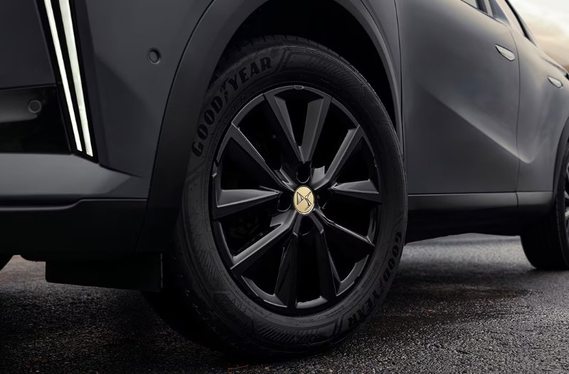 close up of the rear wheel and alloy