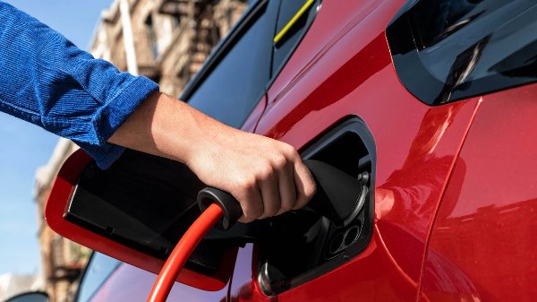 Person putting car on charge