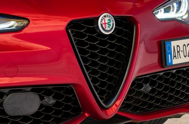 Close up of the front of the car