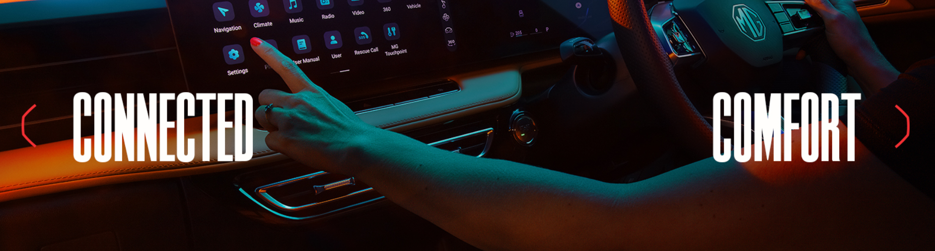 Pan shot of the car dash