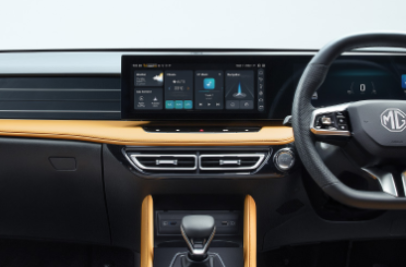 close up of the central console of the car