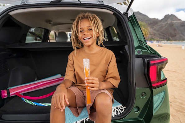 Motability boy in car