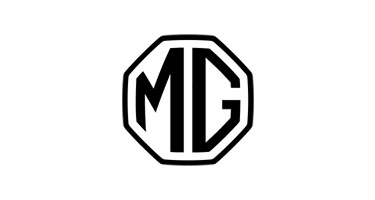 MG logo in a black, octagonal design on a white background.