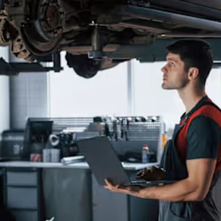 man underneath the car