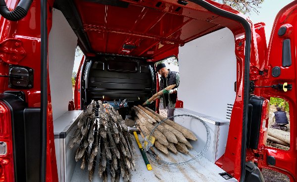 shot of the boot of the van