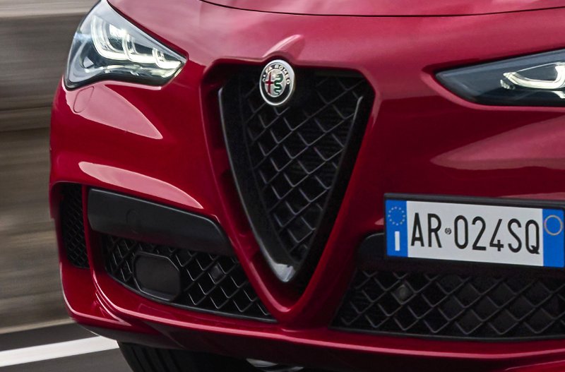 close up of the front of the car