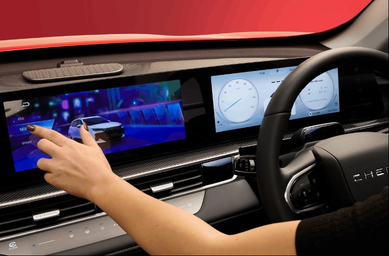 hand touching the screen