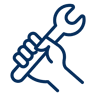 hand holding spanner diahram